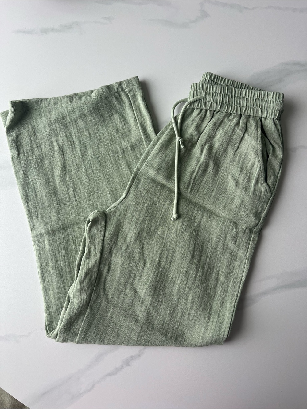 Halara Sage Green Linen Pants